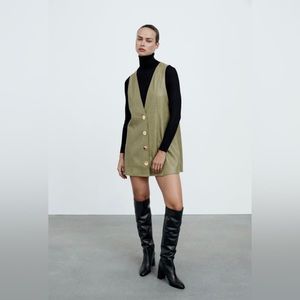 Zara Faux Leather Pinafore
